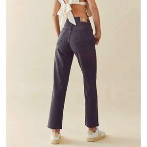 FREE PEOPLE Pacifica Straight Leg Jeans Sz 32 in Worn Black